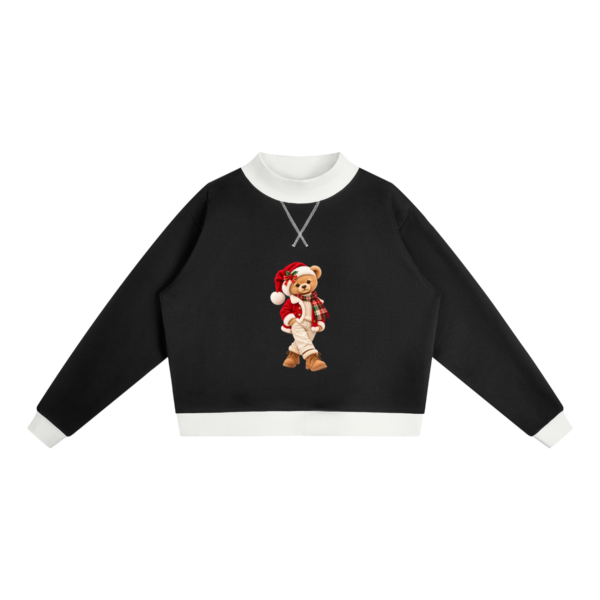 Christmas Teddy Bear Oversized Fleece Sweatshirt – Festive Collection