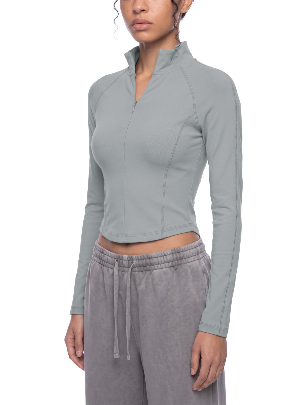 AV Women's Quarter-Zip Long Sleeve Yoga Top | Activewear