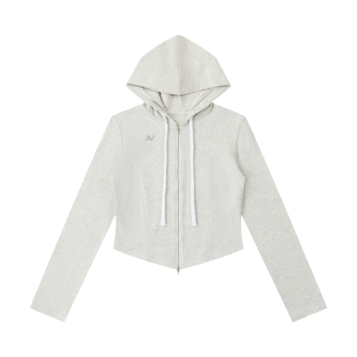 Girls Slim Cropped Full Zip Hoodie