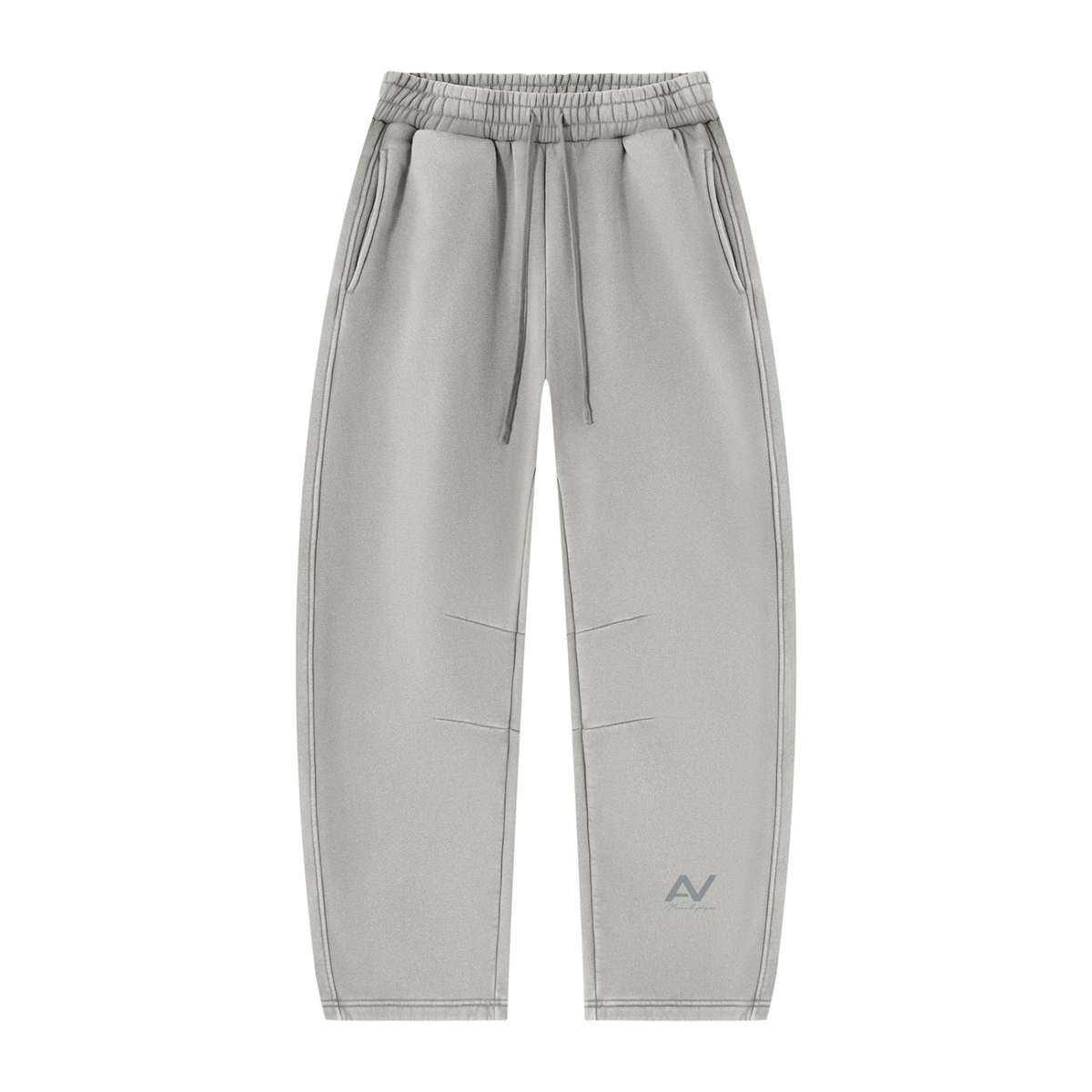 AV Girls Vintage Wash Barrel Leg Fleece Sweatpants – Unisex Relaxed Fit