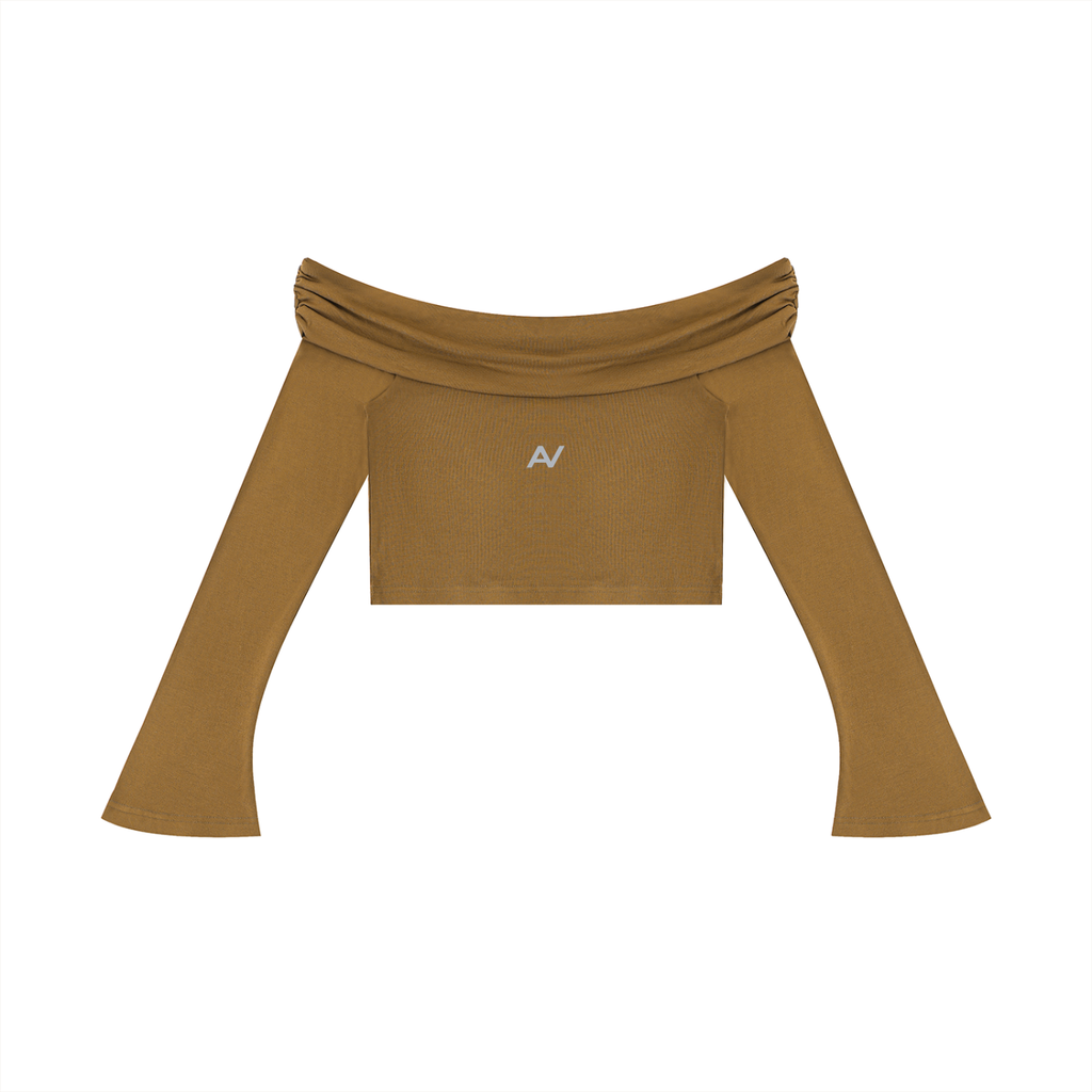 AV Girls Off-the-Shoulder Bell Sleeve Crop Top
