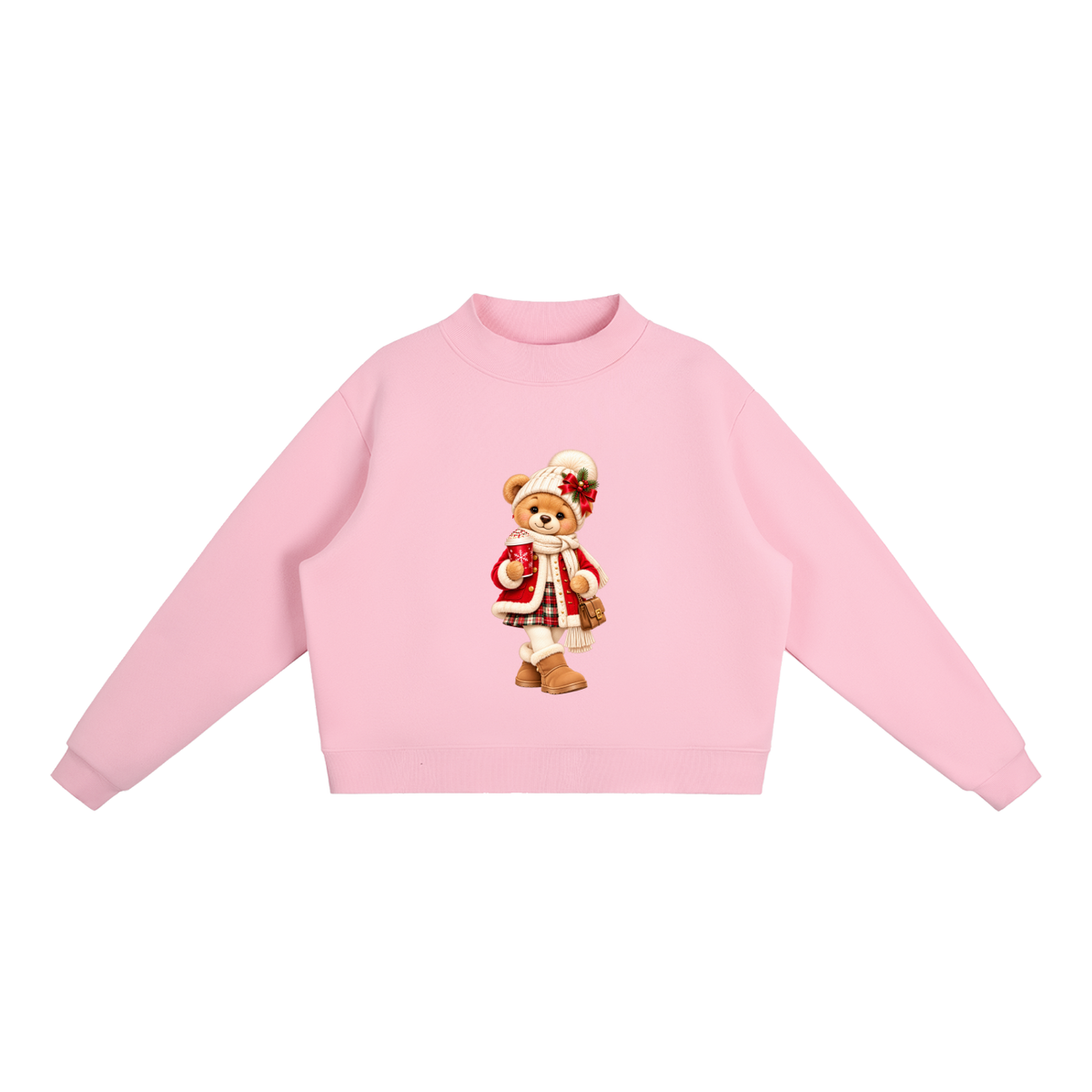 Christmas Teddy Bear Oversized Fleece Sweatshirt – Festive Collection