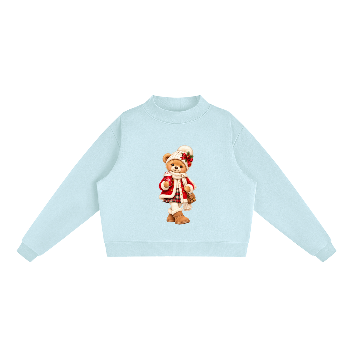 Christmas Teddy Bear Oversized Fleece Sweatshirt – Festive Collection