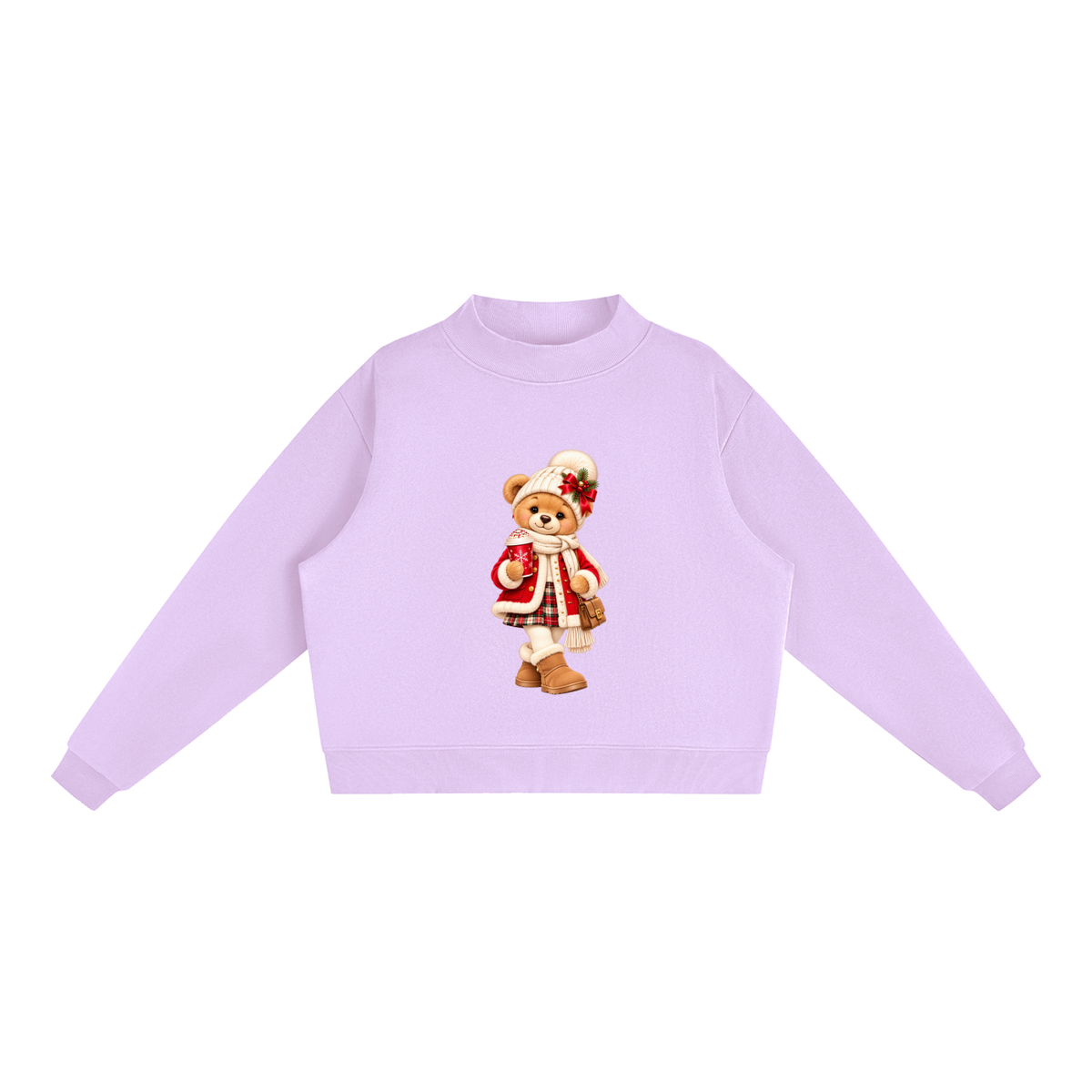 Christmas Teddy Bear Oversized Fleece Sweatshirt – Festive Collection