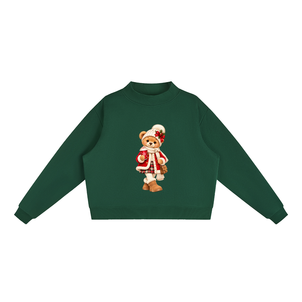 Christmas Teddy Bear Oversized Fleece Sweatshirt – Festive Collection