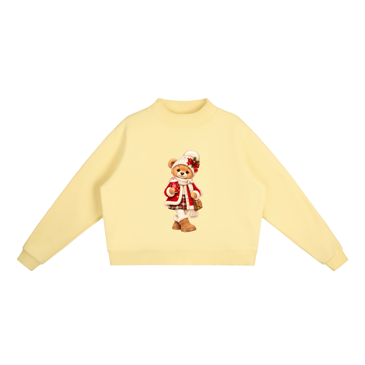 Christmas Teddy Bear Oversized Fleece Sweatshirt – Festive Collection