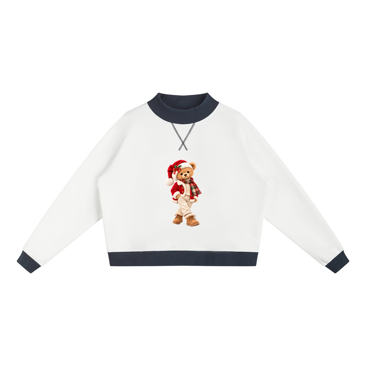 Christmas Teddy Bear Oversized Fleece Sweatshirt – Festive Collection