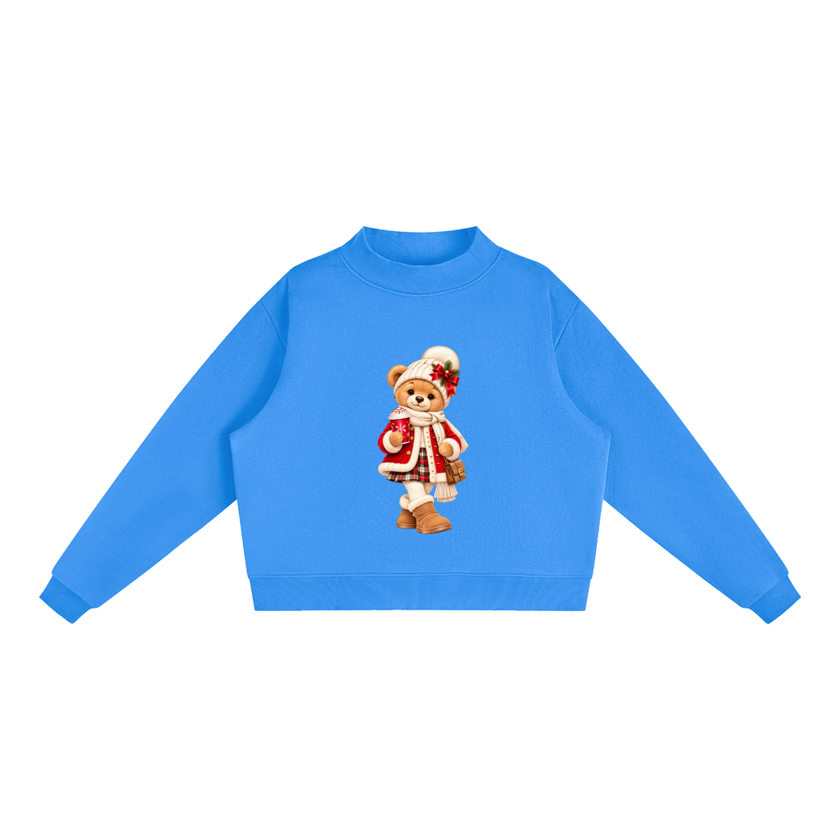 Christmas Teddy Bear Oversized Fleece Sweatshirt – Festive Collection