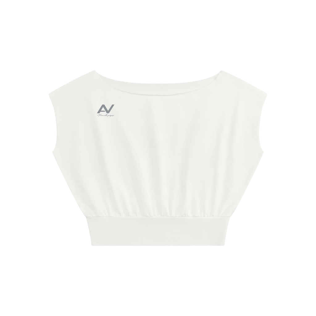 Women’s Boatneck Raw Edge Crop T-Shirt