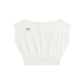 Women’s Boatneck Raw Edge Crop T-Shirt