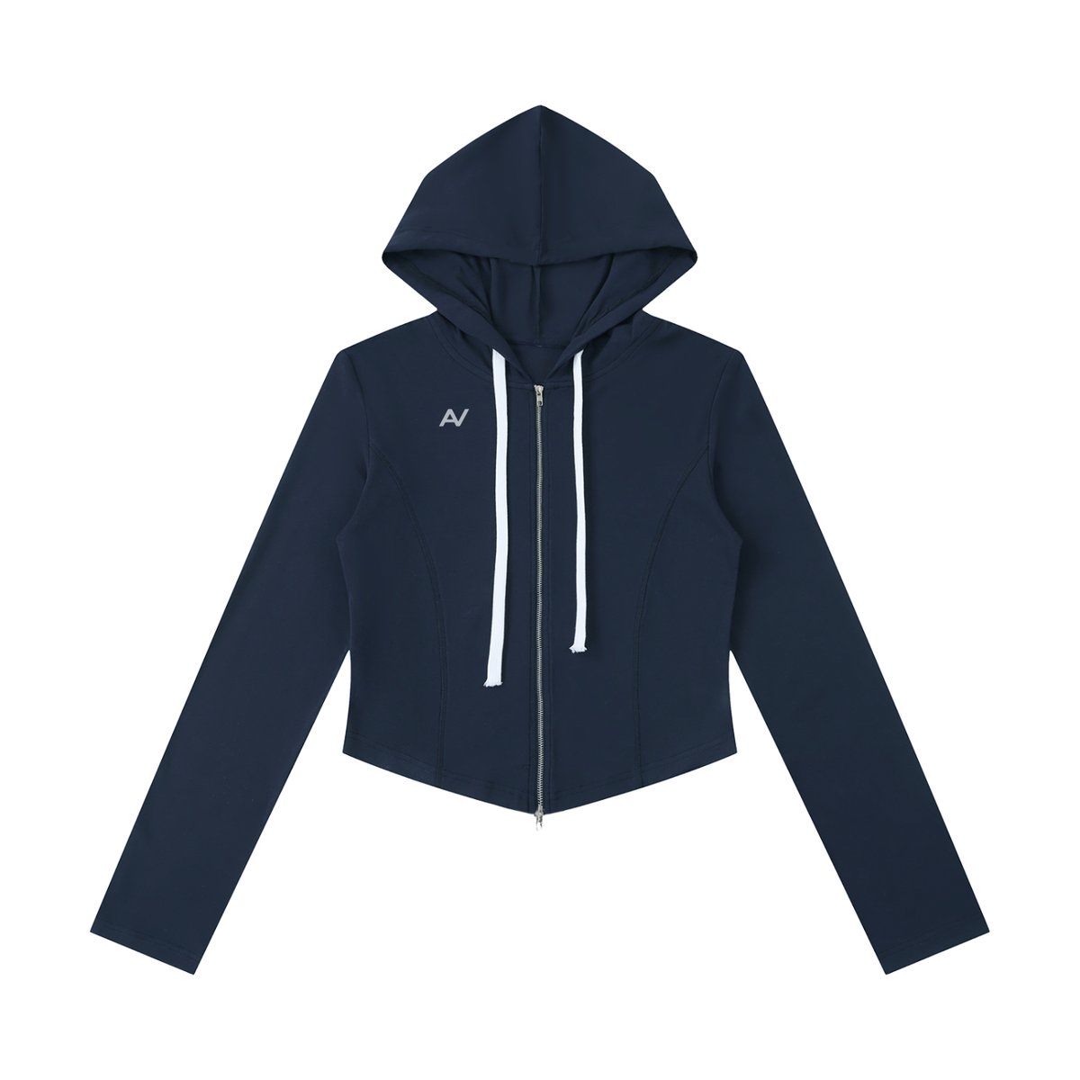 Girls Slim Cropped Full Zip Hoodie