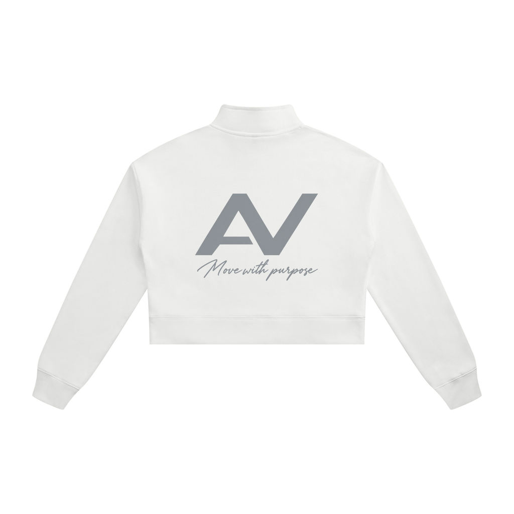 AV Girls  Cropped Quarter-Zip Sweatshirt - Move With Purpose