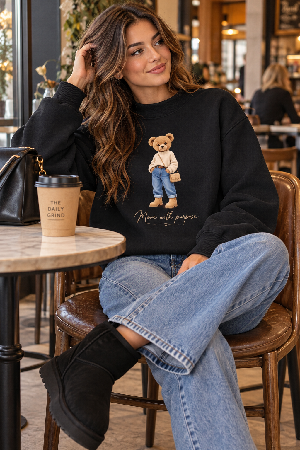 AV Teddy Bear Oversized Fleece Sweatshirt – Move With Purpose