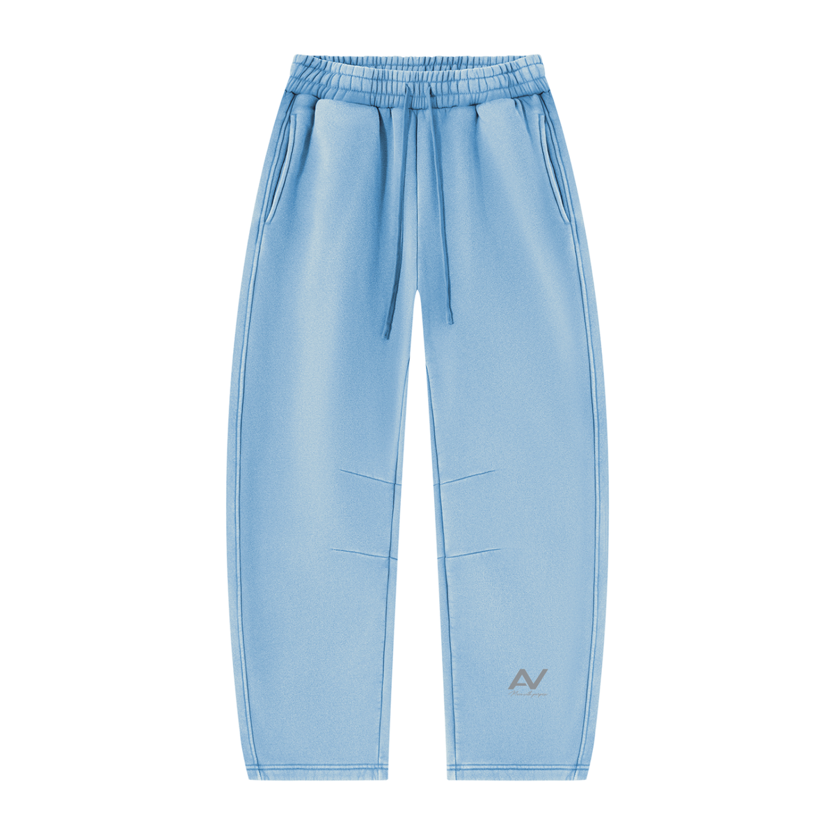 AV Girls Vintage Wash Barrel Leg Fleece Sweatpants – Unisex Relaxed Fit