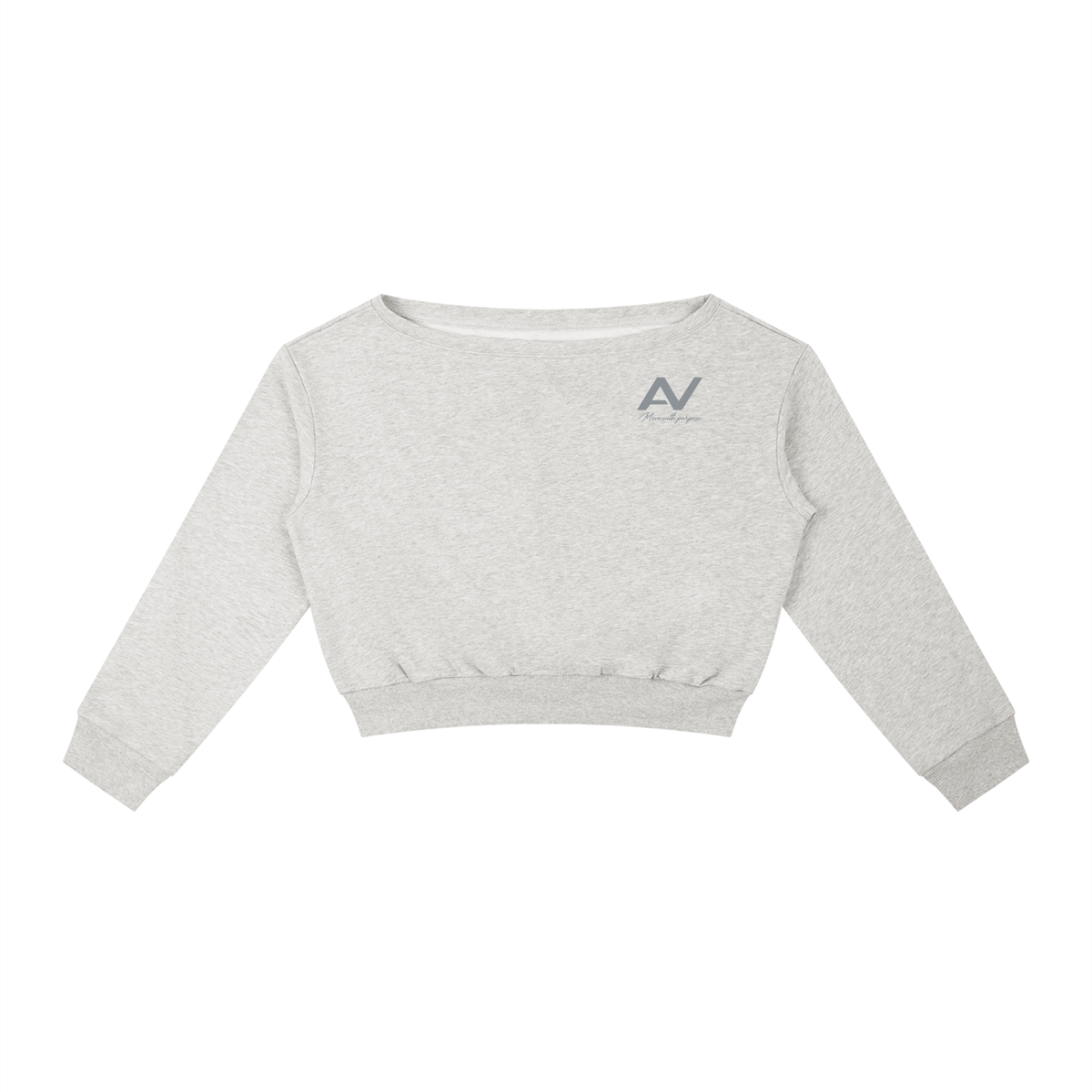 AV Off-Shoulder Cropped Sweatshirt
