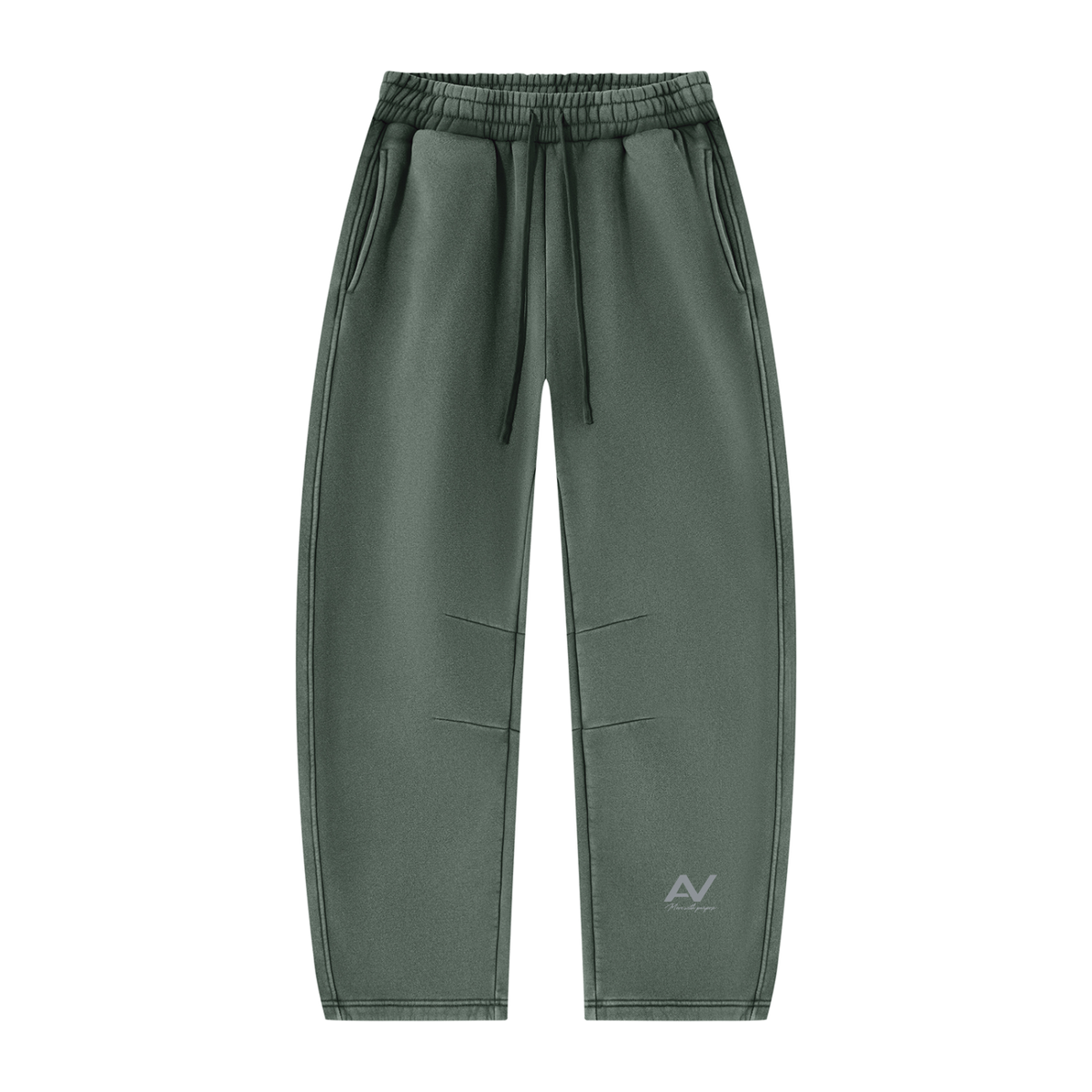 AV Girls Vintage Wash Barrel Leg Fleece Sweatpants – Unisex Relaxed Fit