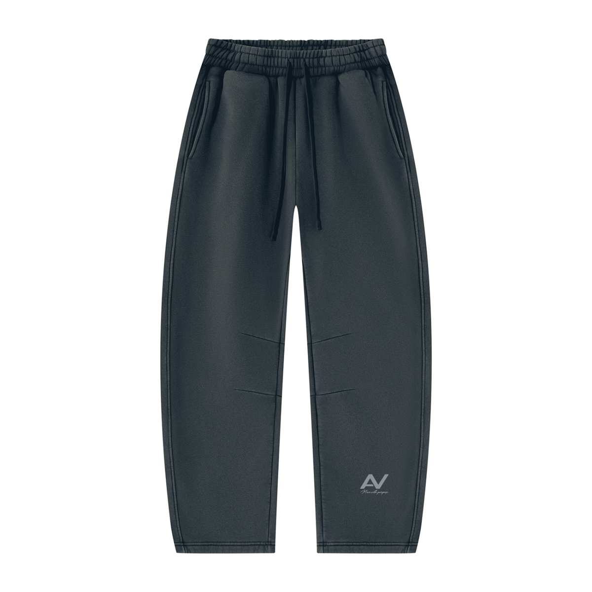 AV Girls Vintage Wash Barrel Leg Fleece Sweatpants – Unisex Relaxed Fit