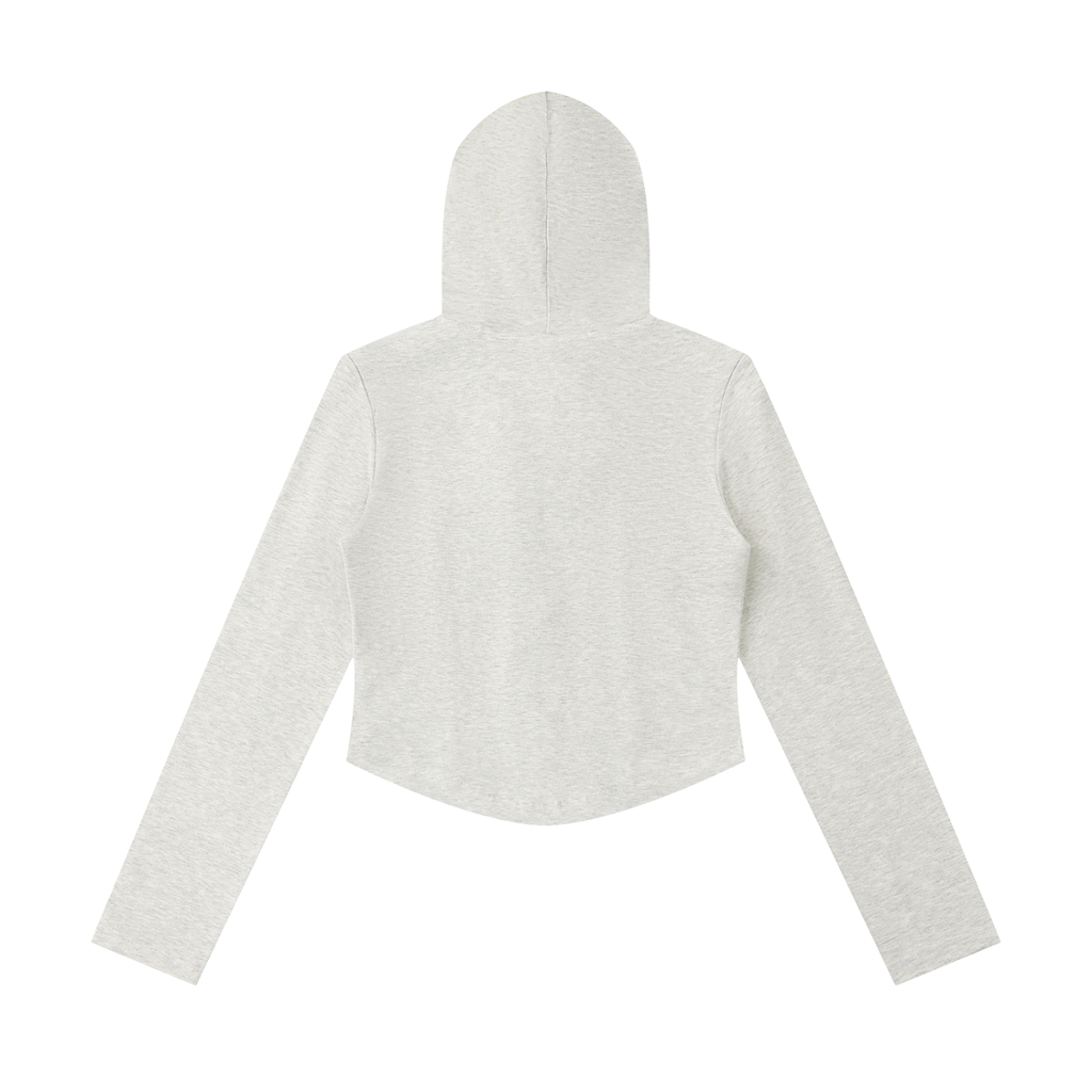 Girls Slim Cropped Full Zip Hoodie