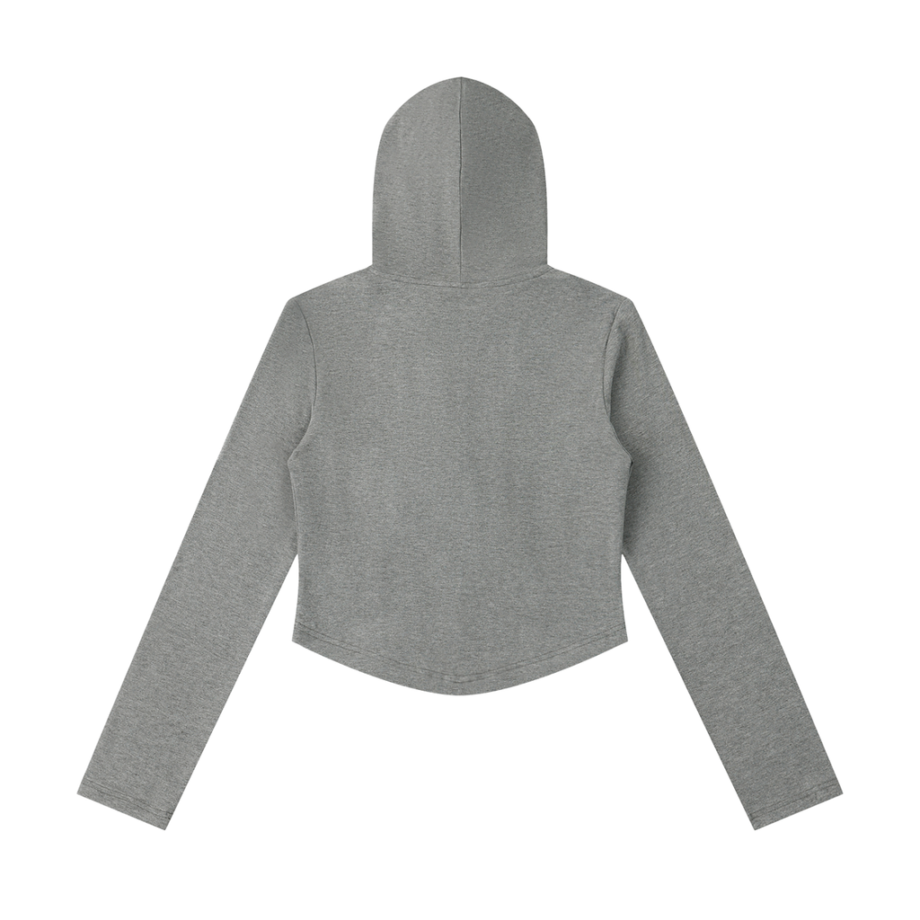 Girls Slim Cropped Full Zip Hoodie