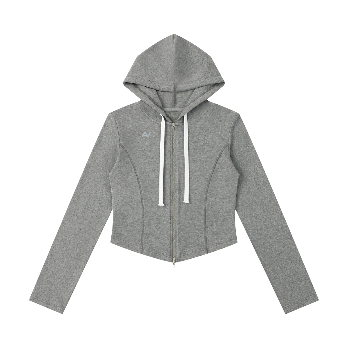 Girls Slim Cropped Full Zip Hoodie