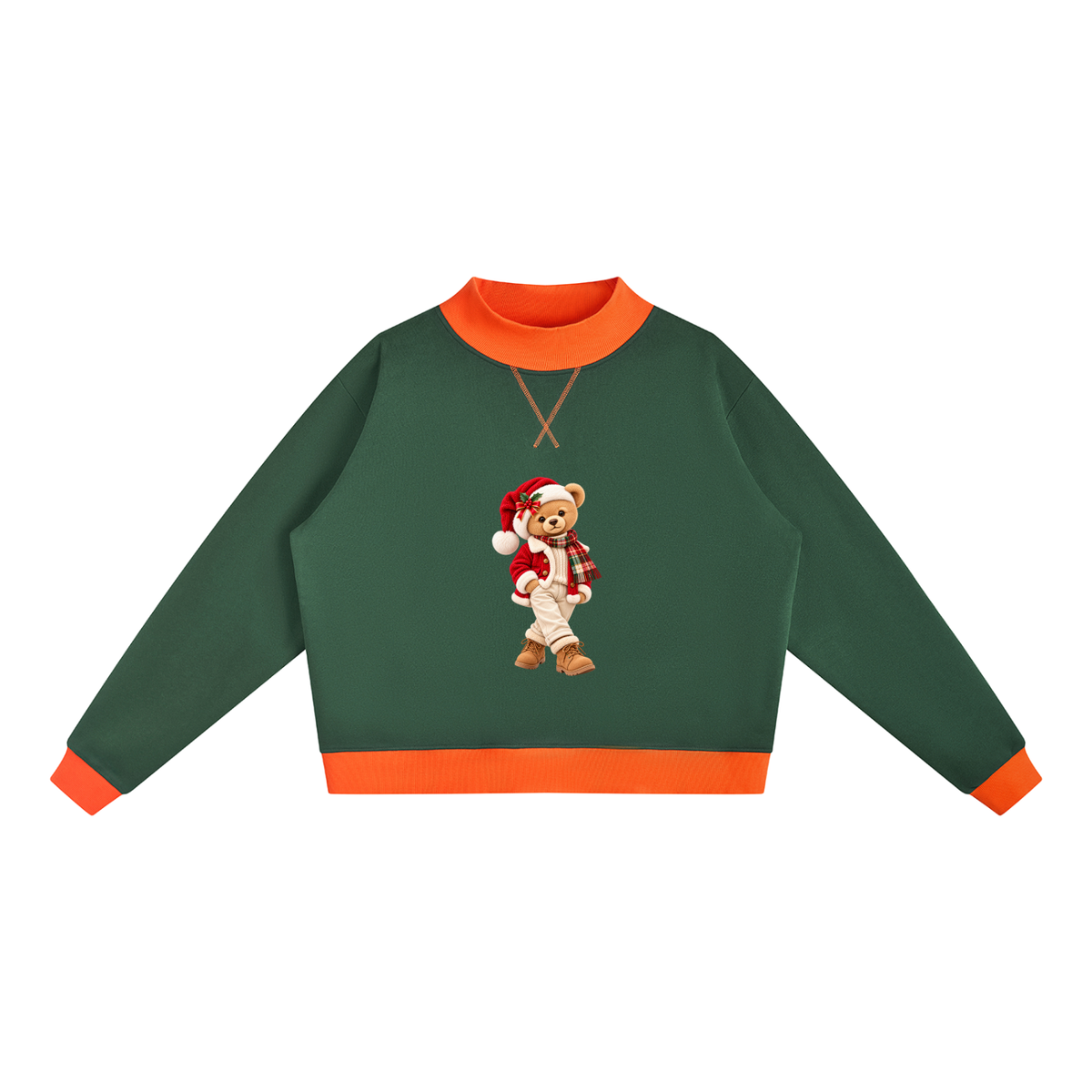 Christmas Teddy Bear Oversized Fleece Sweatshirt – Festive Collection