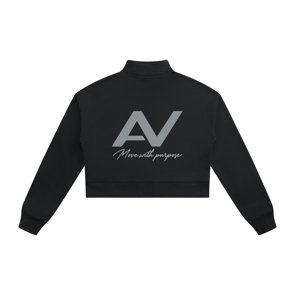 AV Girls  Cropped Quarter-Zip Sweatshirt - Move With Purpose
