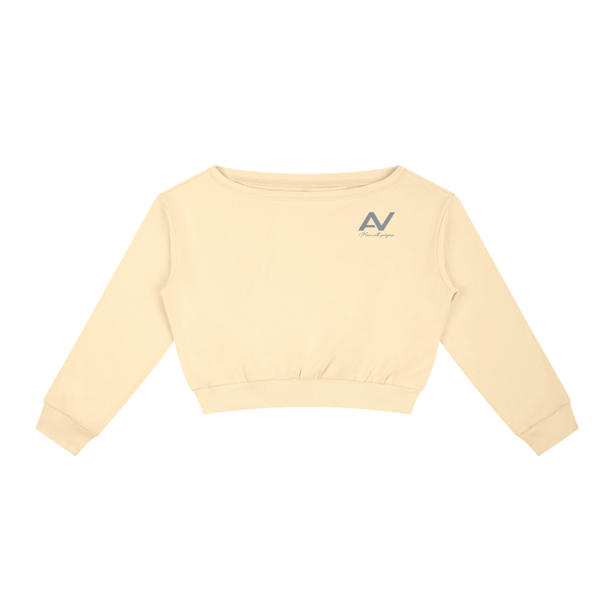AV Off-Shoulder Cropped Sweatshirt