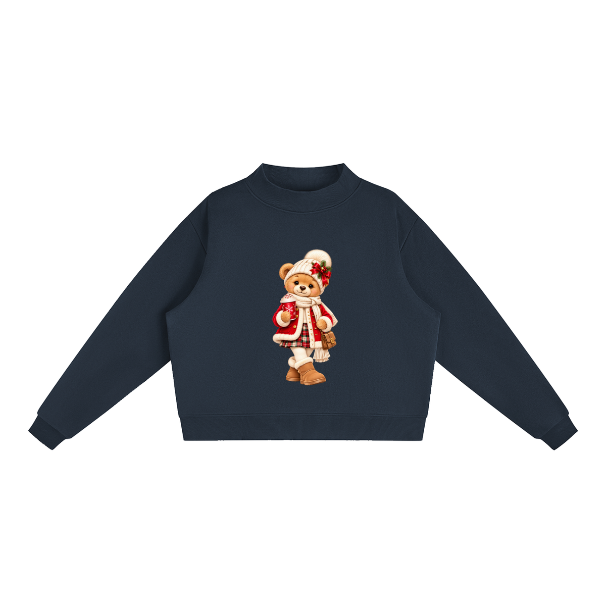 Christmas Teddy Bear Oversized Fleece Sweatshirt – Festive Collection