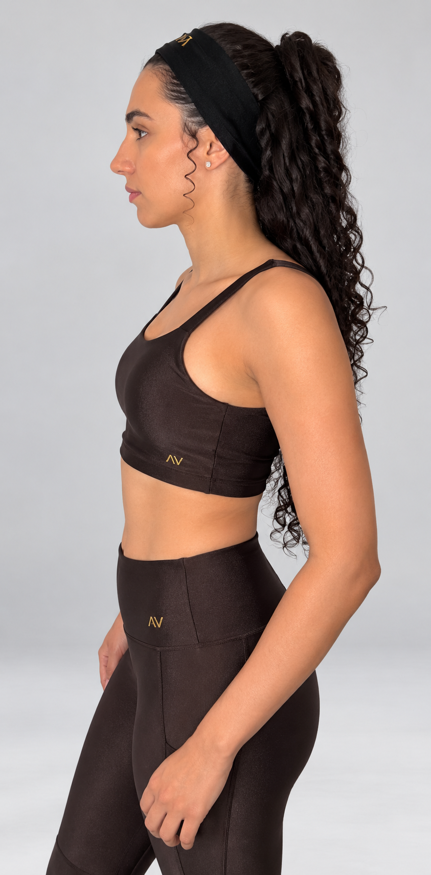 AV Premium High-Waisted Gym Set – Chocolate Brown