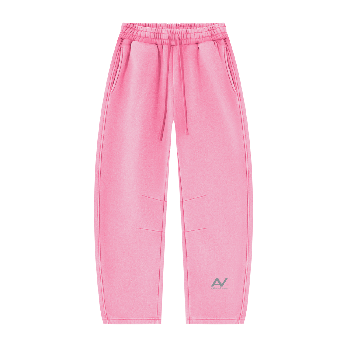 AV Girls Vintage Wash Barrel Leg Fleece Sweatpants – Unisex Relaxed Fit