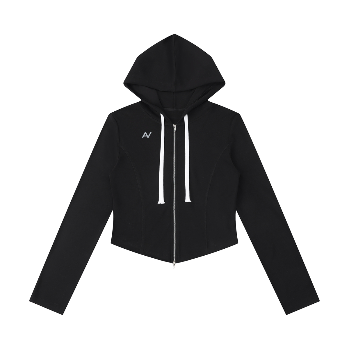 Girls Slim Cropped Full Zip Hoodie
