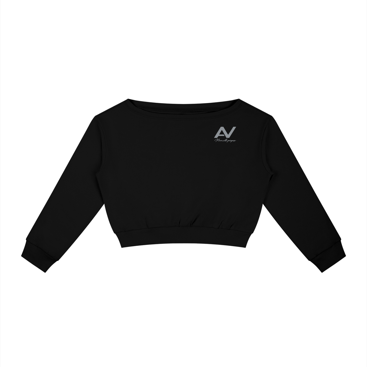 AV Off-Shoulder Cropped Sweatshirt