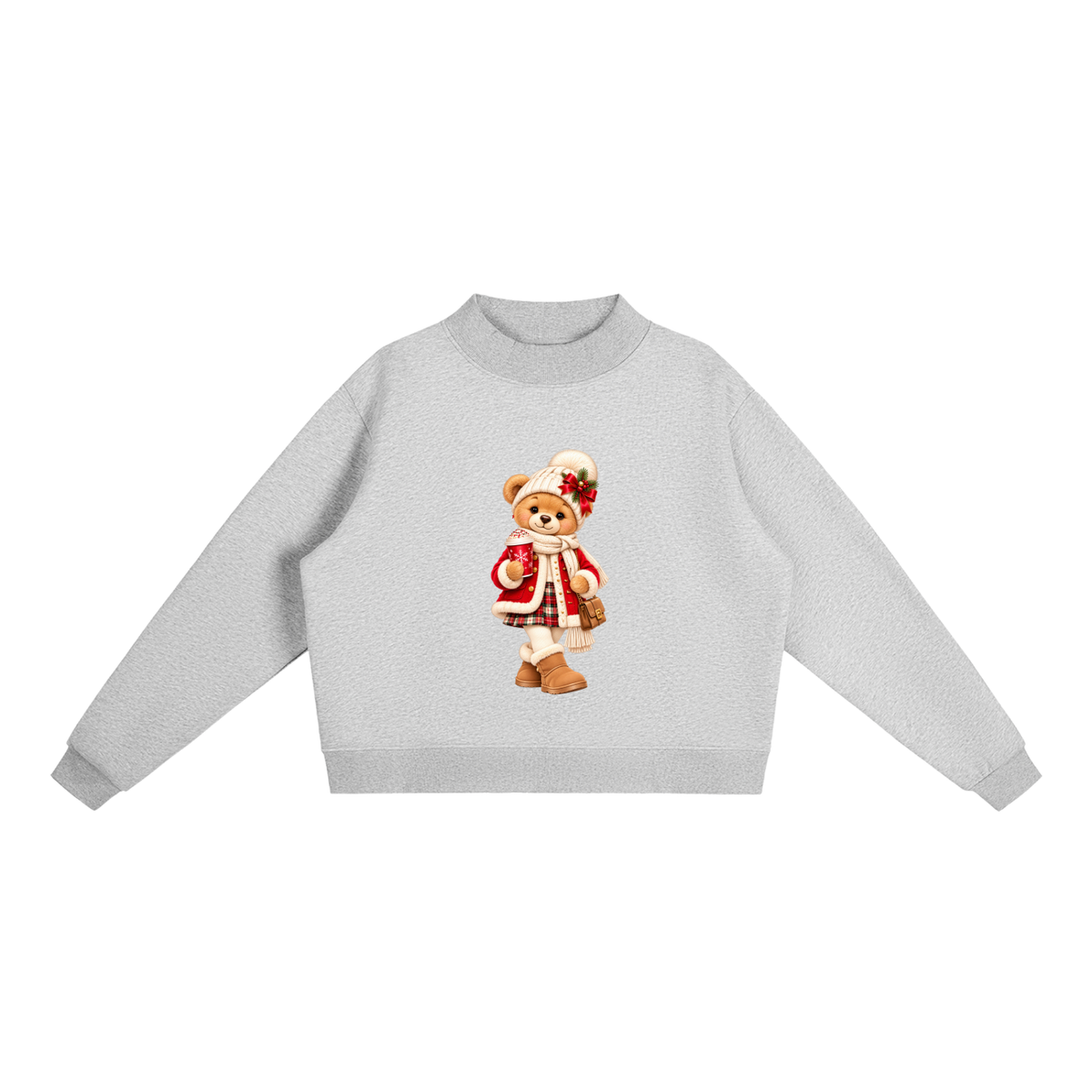 Christmas Teddy Bear Oversized Fleece Sweatshirt – Festive Collection