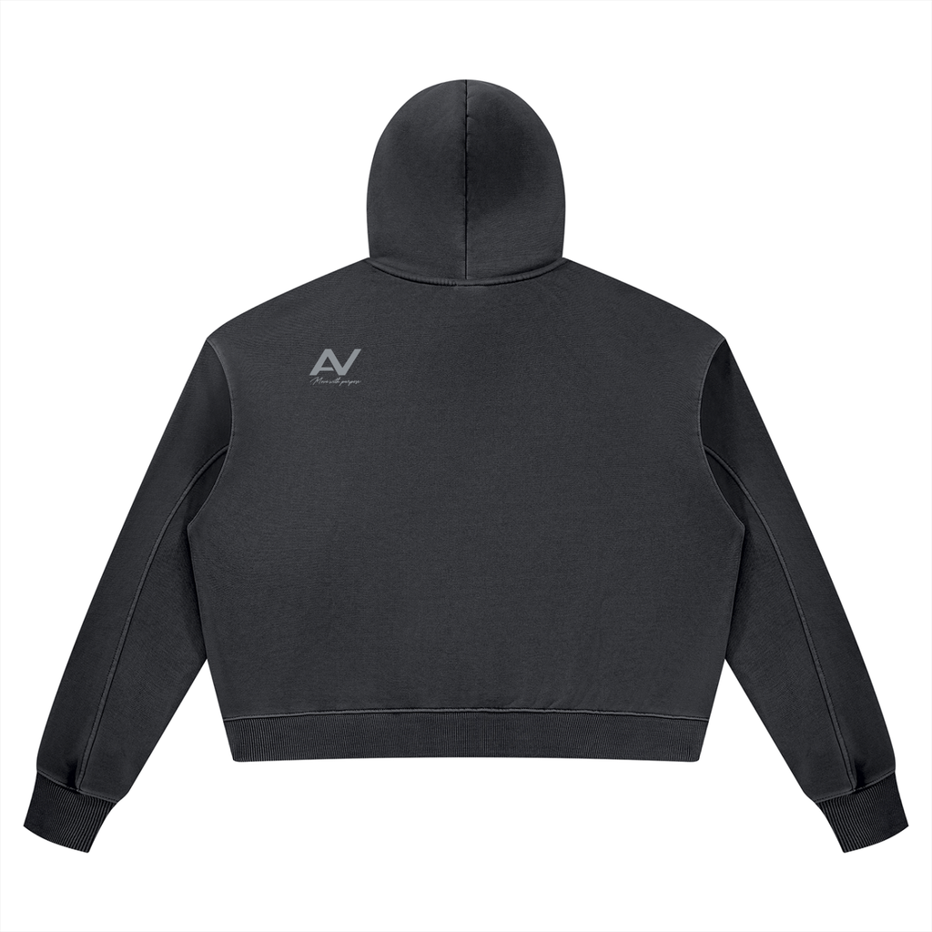 AV Gilrs Vintage Wash Heavyweight Hoodie – Teddy Bear Graphic
