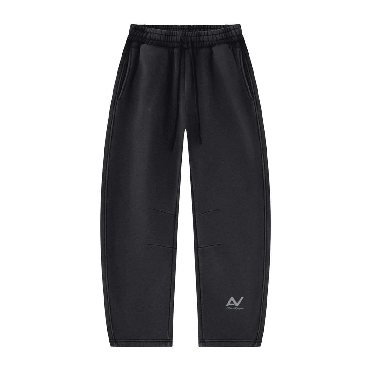 AV Girls Vintage Wash Barrel Leg Fleece Sweatpants – Unisex Relaxed Fit