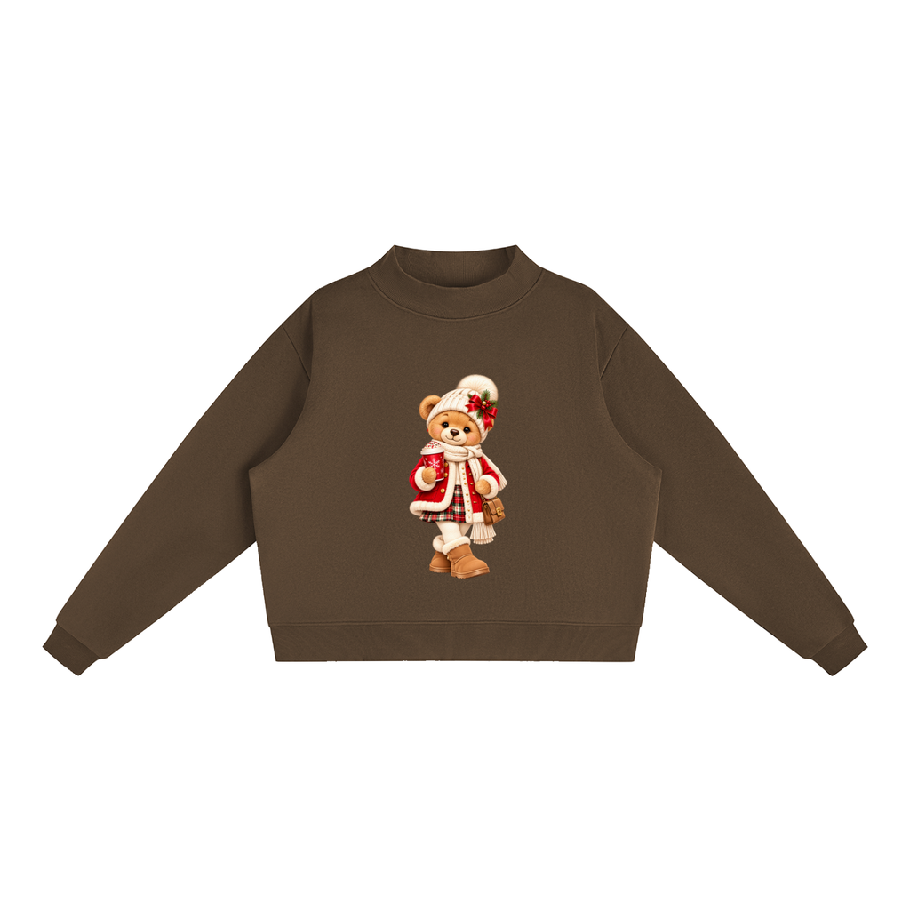 Christmas Teddy Bear Oversized Fleece Sweatshirt – Festive Collection