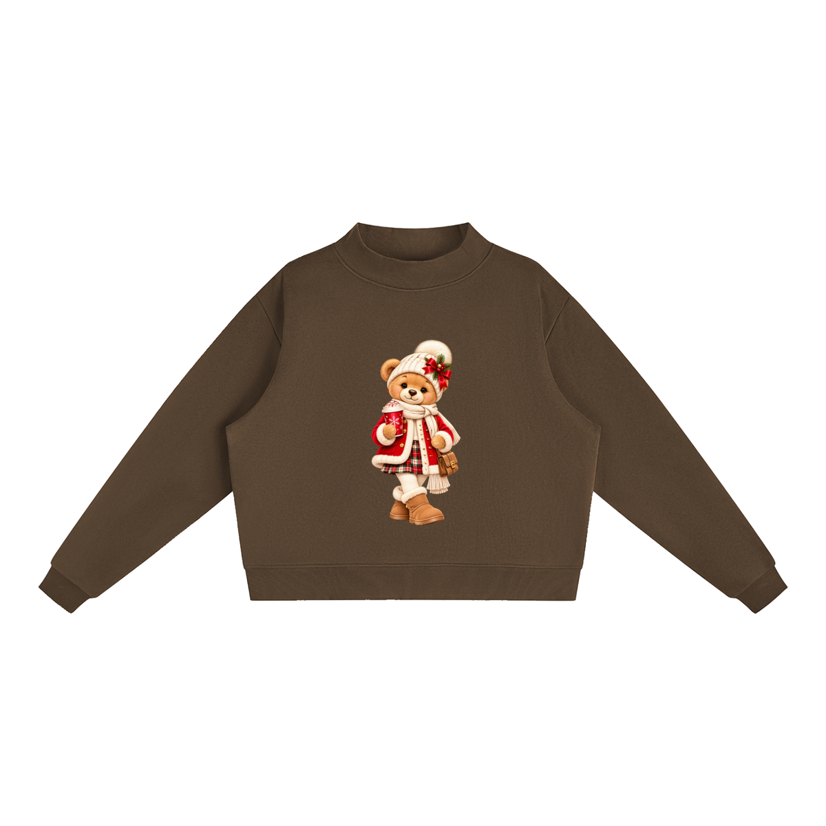 Christmas Teddy Bear Oversized Fleece Sweatshirt – Festive Collection