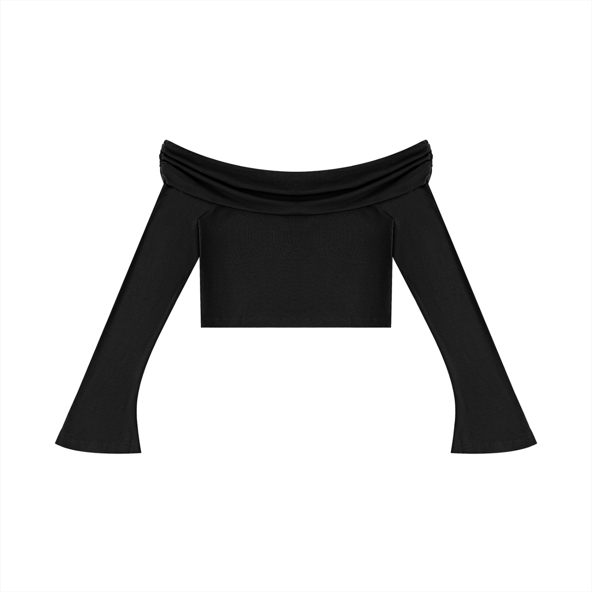 AV Girls Off-the-Shoulder Bell Sleeve Crop Top