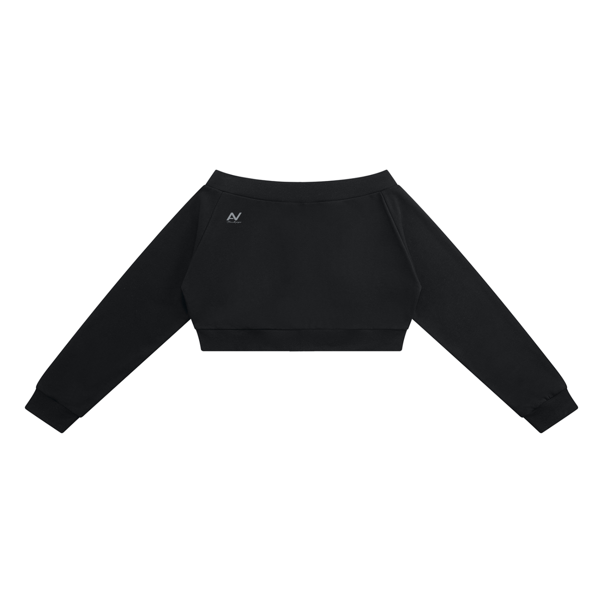 AV Girl's Women’s Off-Shoulder Cropped Zip-Up Sweatshirt