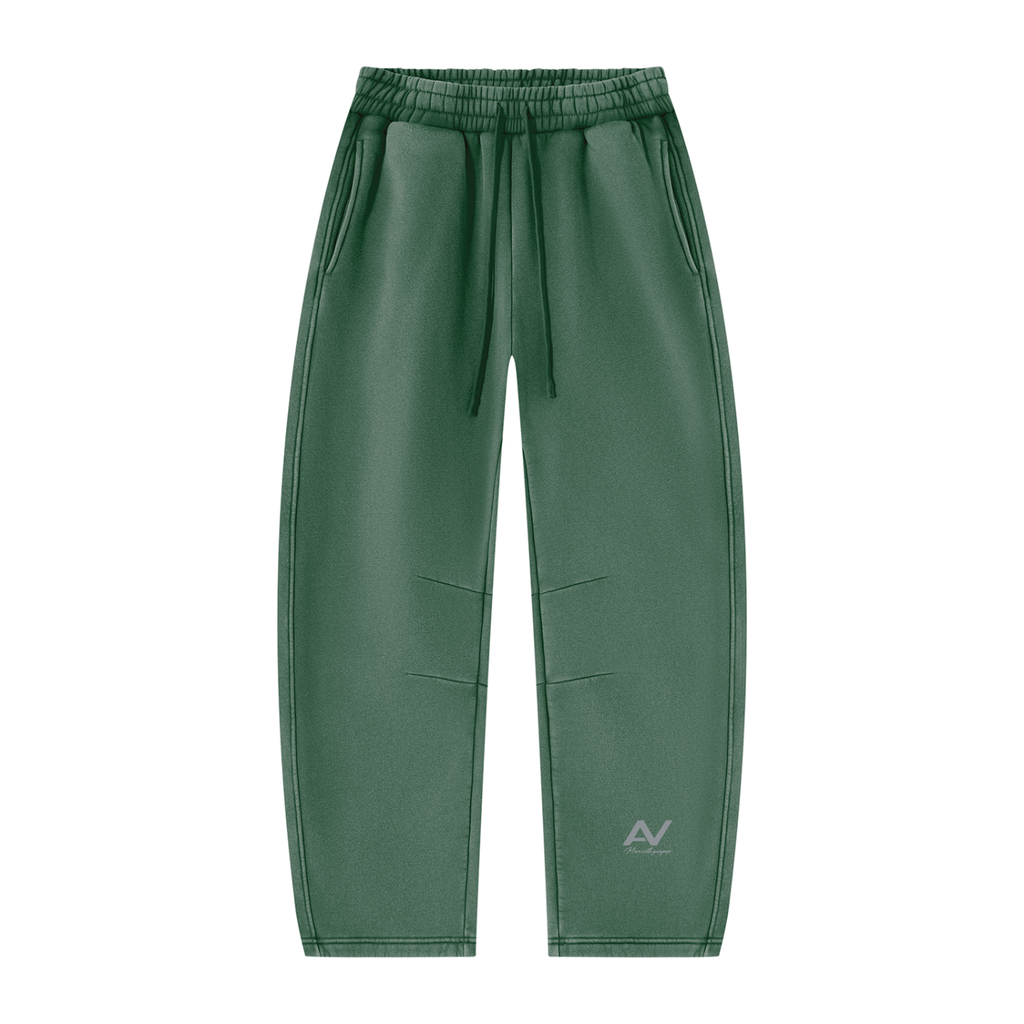 AV Girls Vintage Wash Barrel Leg Fleece Sweatpants – Unisex Relaxed Fit