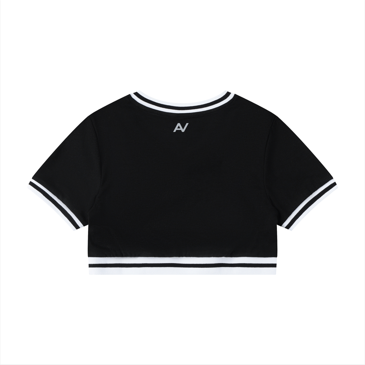 AV Girl's Y2K Colour Block V-Neck Crop T-Shirt