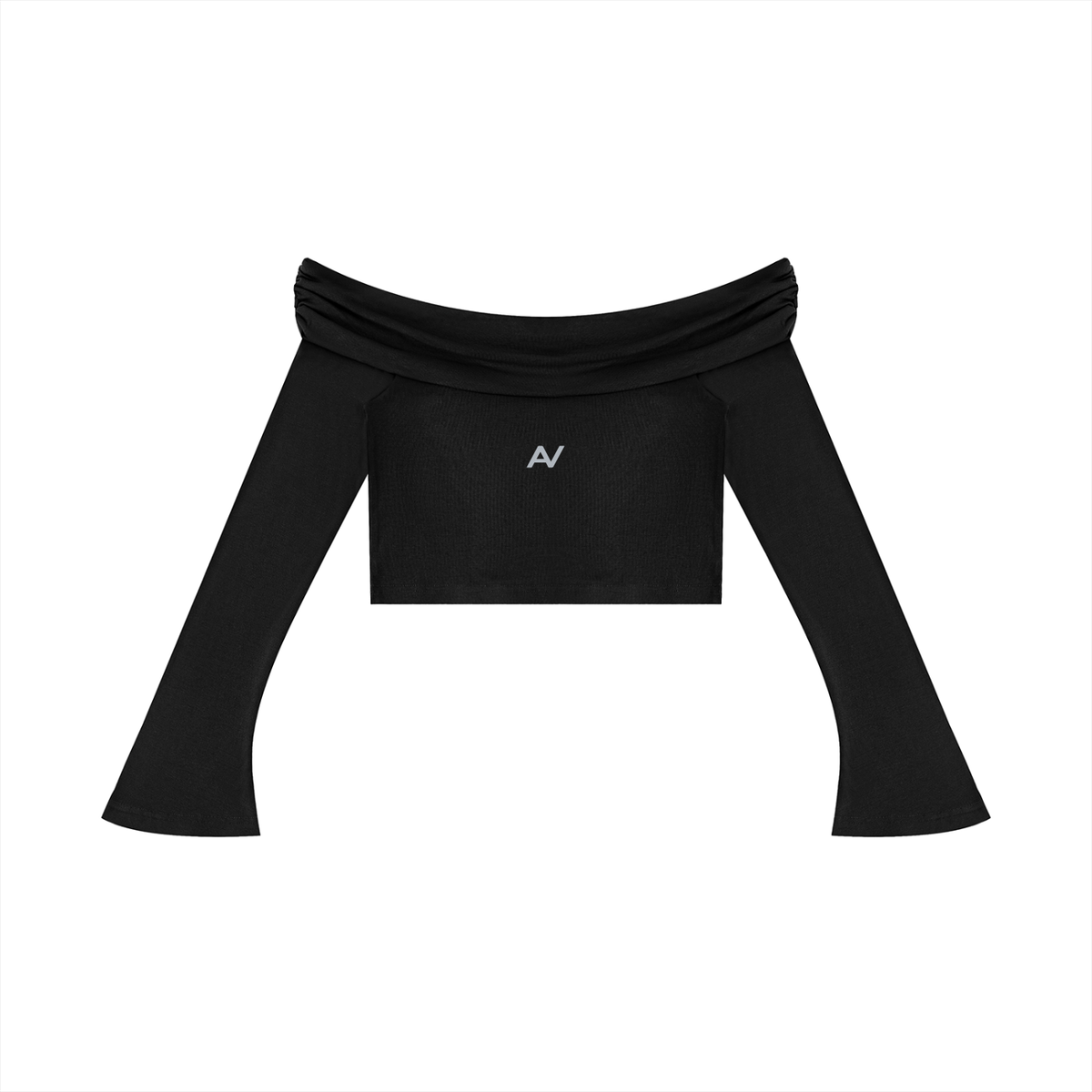AV Girls Off-the-Shoulder Bell Sleeve Crop Top