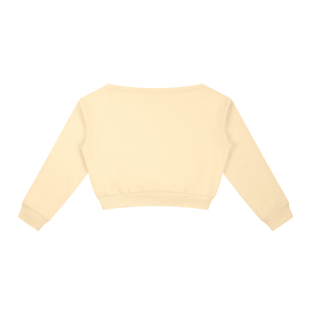 AV Off-Shoulder Cropped Sweatshirt