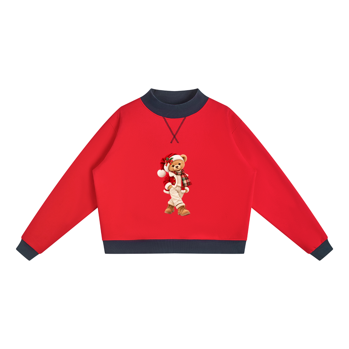 Christmas Teddy Bear Oversized Fleece Sweatshirt – Festive Collection