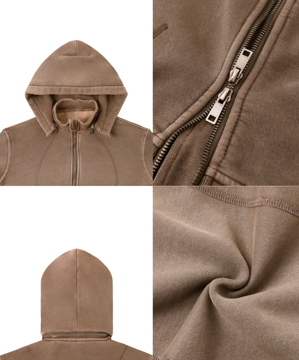 Vintage Washed Cropped Fleece Hoodie