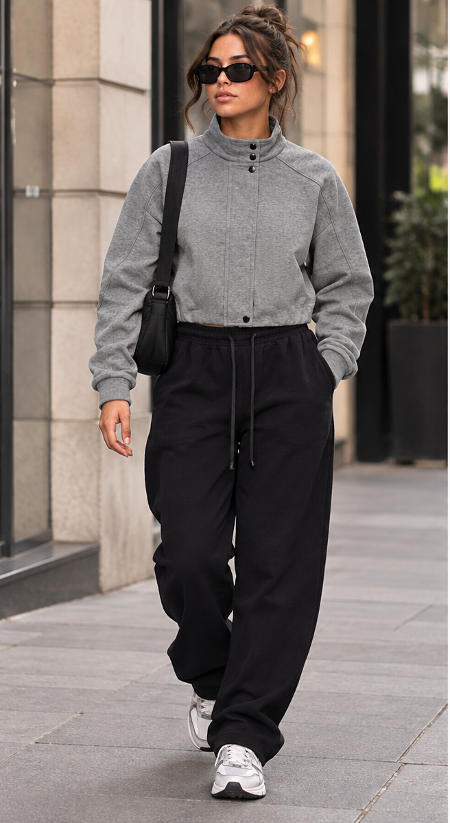 AV Girls Cropped Button-Front Jacket – Casual Streetwear