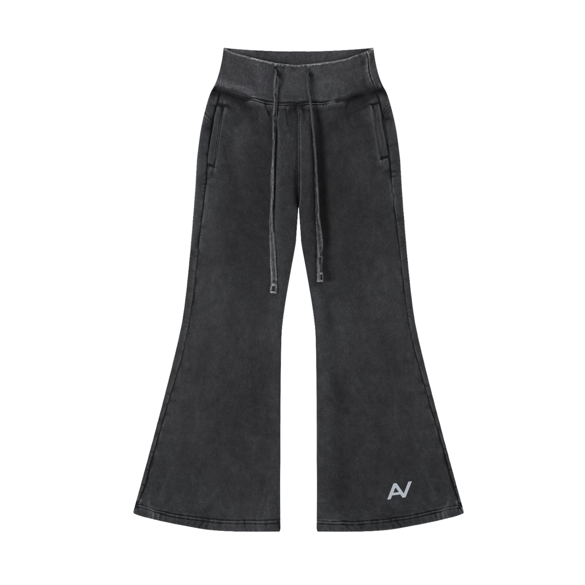 AV Vintage Washed Flared Fleece Trousers – Women’s Wide-Leg Streetwear