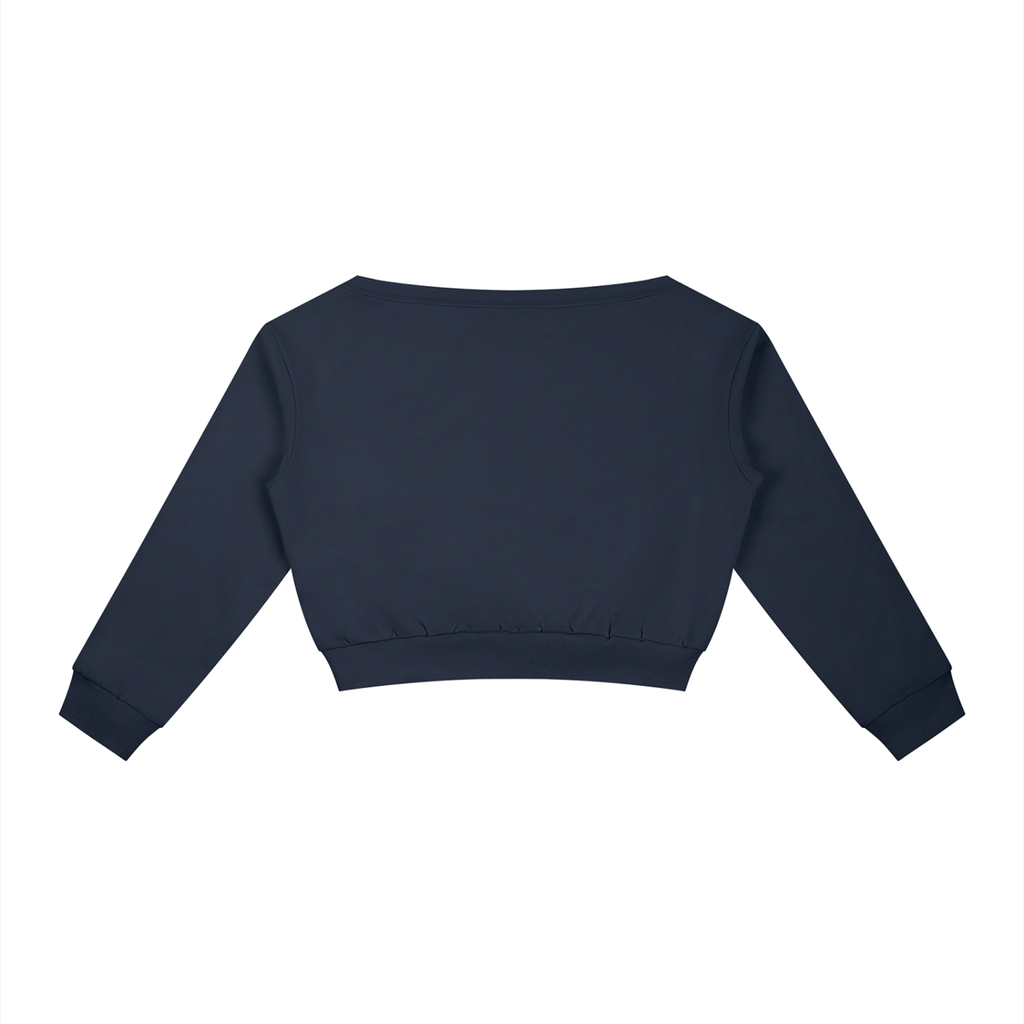 AV Off-Shoulder Cropped Sweatshirt