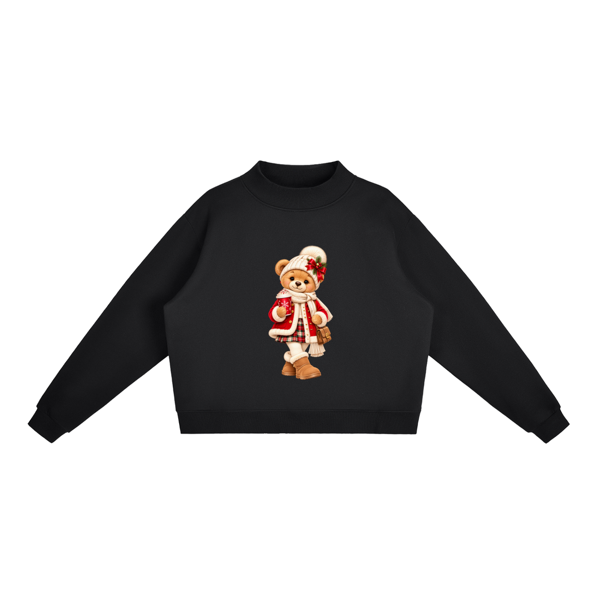 Christmas Teddy Bear Oversized Fleece Sweatshirt – Festive Collection