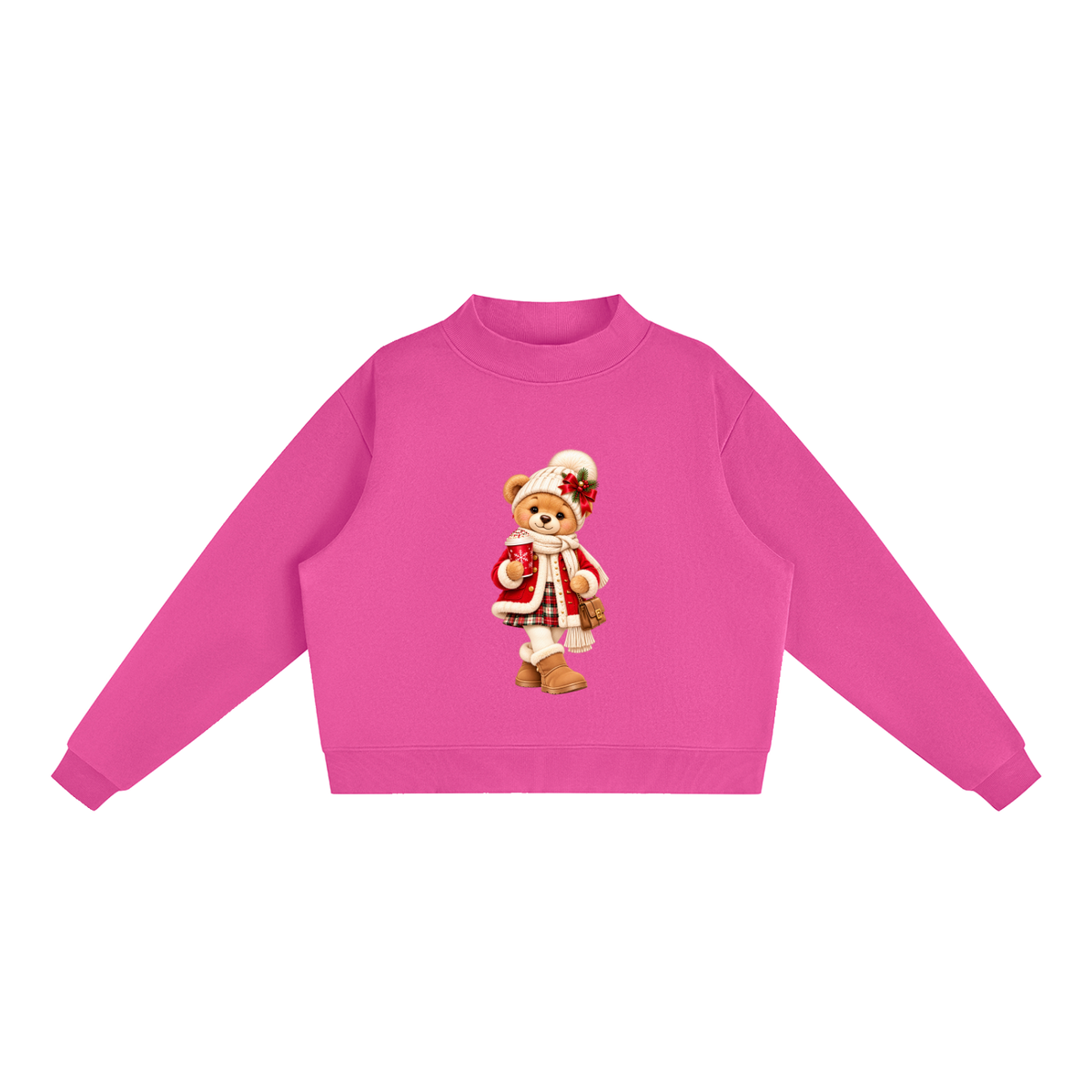 Christmas Teddy Bear Oversized Fleece Sweatshirt – Festive Collection